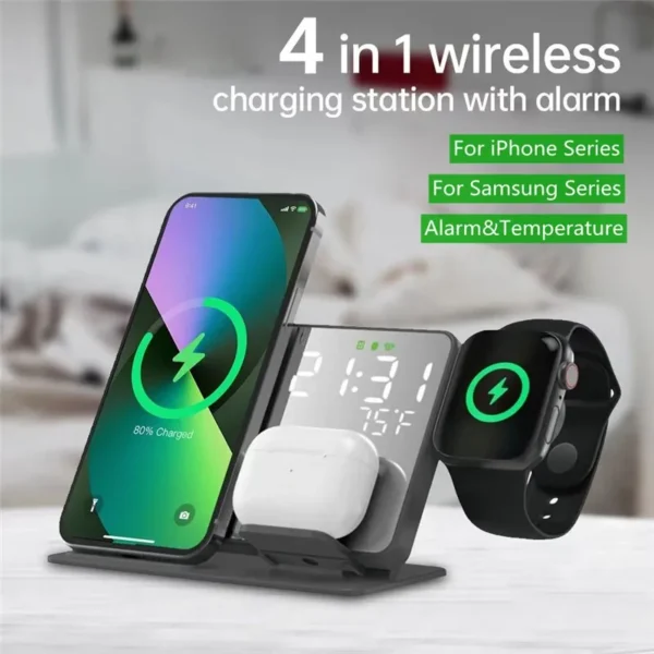 T-G Wireless Charger Stand Alarm Clock